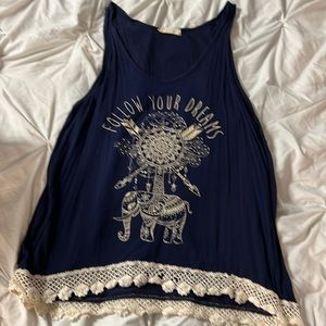 Navy blue summer blouse